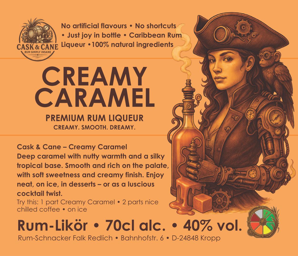 Cask & Cane | Creamy Caramel - Premium Rum Liqueur - 40% vol. - 700 ml