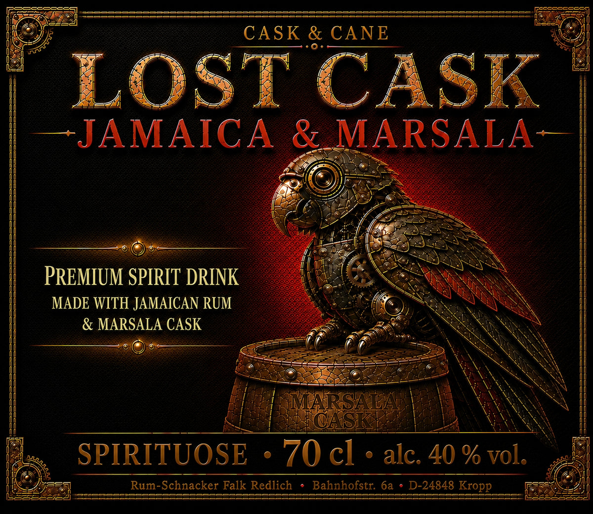 Cask & Cane | LOST CASK Jamaica & Marsala - Premium Spirit Drink - 40% vol. - 700 ml