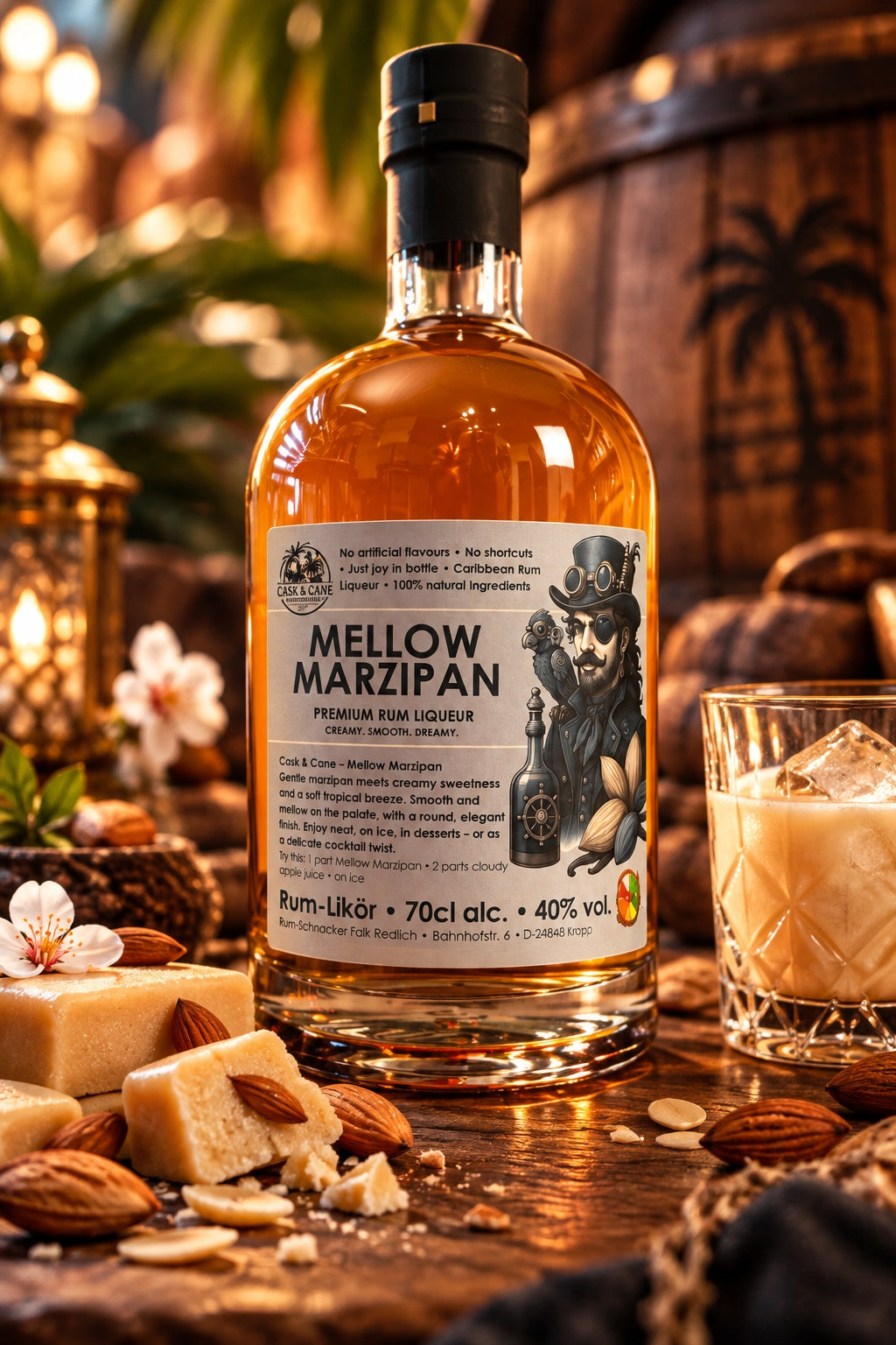 Cask & Cane | Mellow Marzipan - Premium Rum Liqueur - 40% vol. - 700 ml