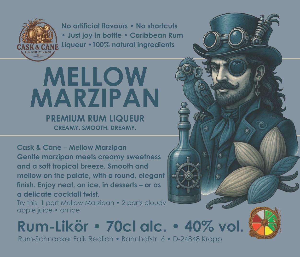 Cask & Cane | Mellow Marzipan - Premium Rum Liqueur - 40% vol. - 700 ml