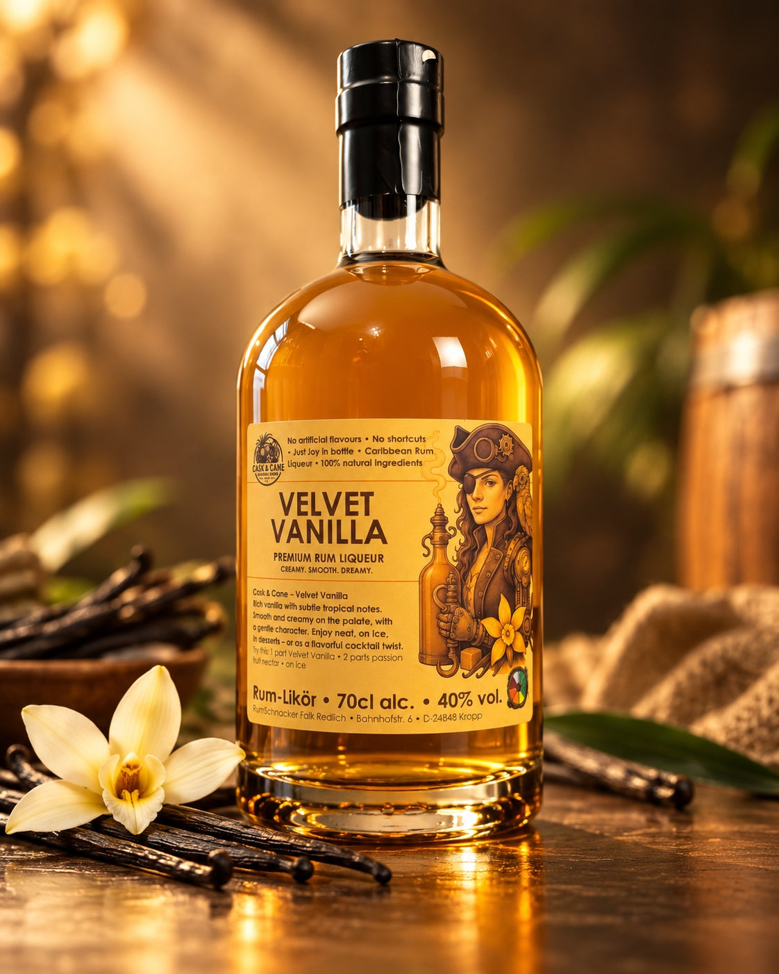 Cask & Cane | Velvet Vanilla - Premium Rum Liqueur - 40% vol. - 700 ml