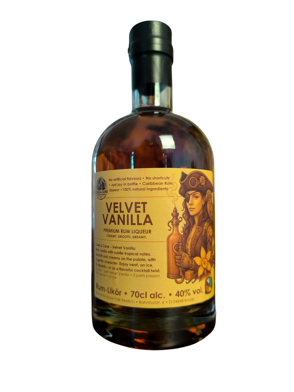 Cask & Cane | Velvet Vanilla - Premium Rum Liqueur - 40% vol. - 700 ml