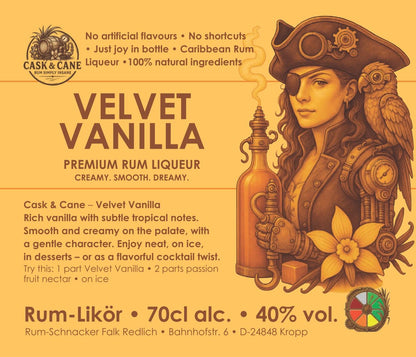 Cask & Cane | Velvet Vanilla - Premium Rum Liqueur - 40% vol. - 700 ml